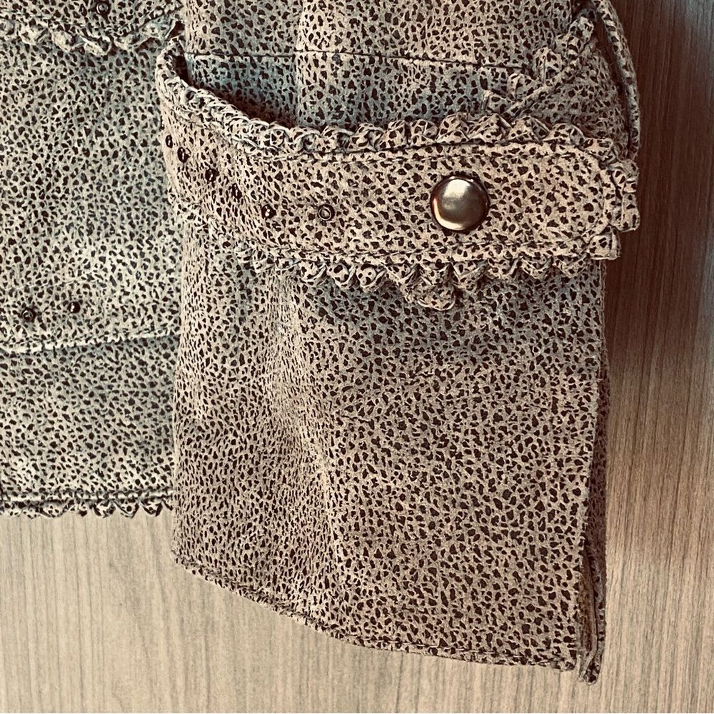 Bradley by Bradley Bayou Suede Leather Studded Moto Jacket Small - Picture 9 of 16